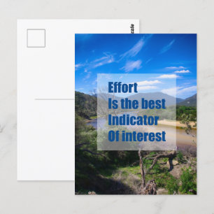 Effort is the best indicator of interest postcard