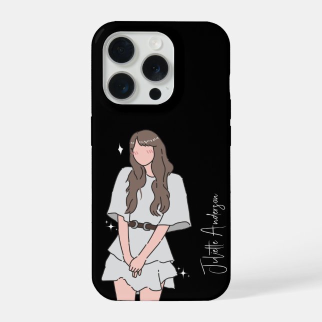 Effortless beauty Girl Customizable iPhone Case (Back)