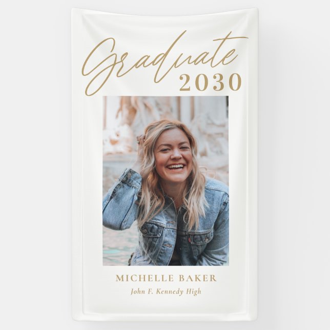 Effortless Charm EDITABLE COLOR Graduation Banner (Vertical)