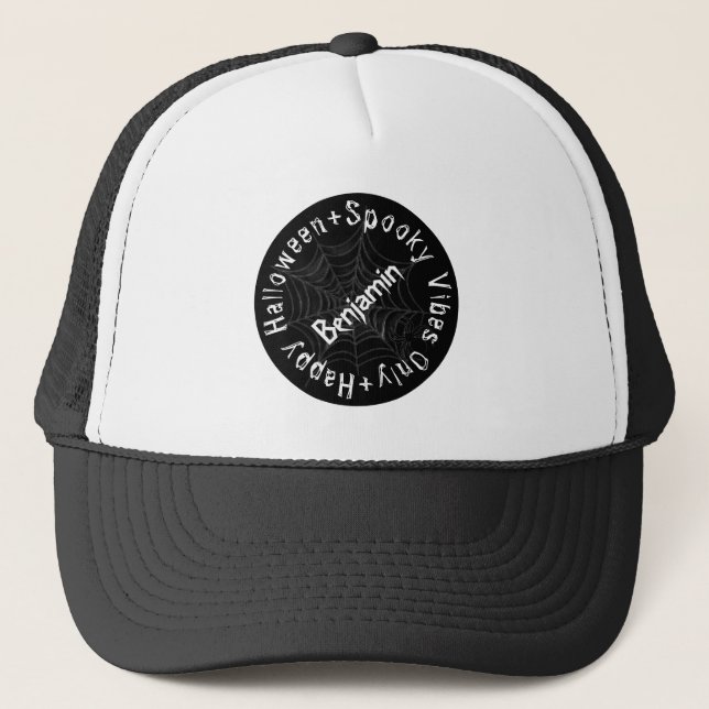 Éffrayant Black & White Happy Casquettes de baseba (Devant)