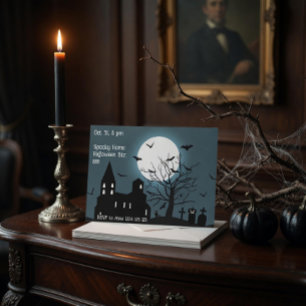 Éffrayant Castle Halloween Party Invitation Card