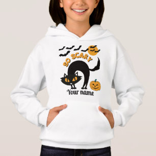 effrayant chat noir Nom personnalisé Filles Hallow