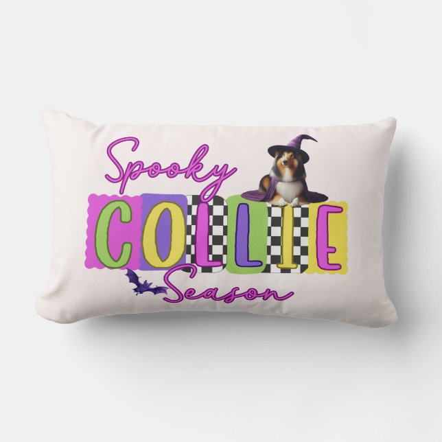 Éffrayant Collie Halloween Coussin (Recto)