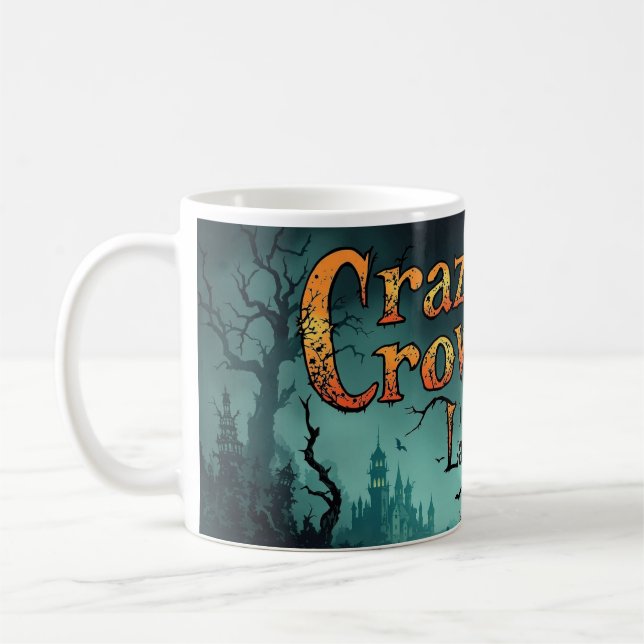 Éffrayant Crazy Crow Lady Mug (Gauche)