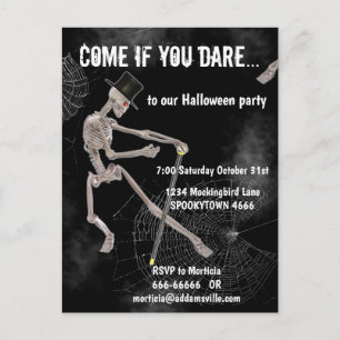 Éffrayant Dancing Skeleton Halloween Invitation