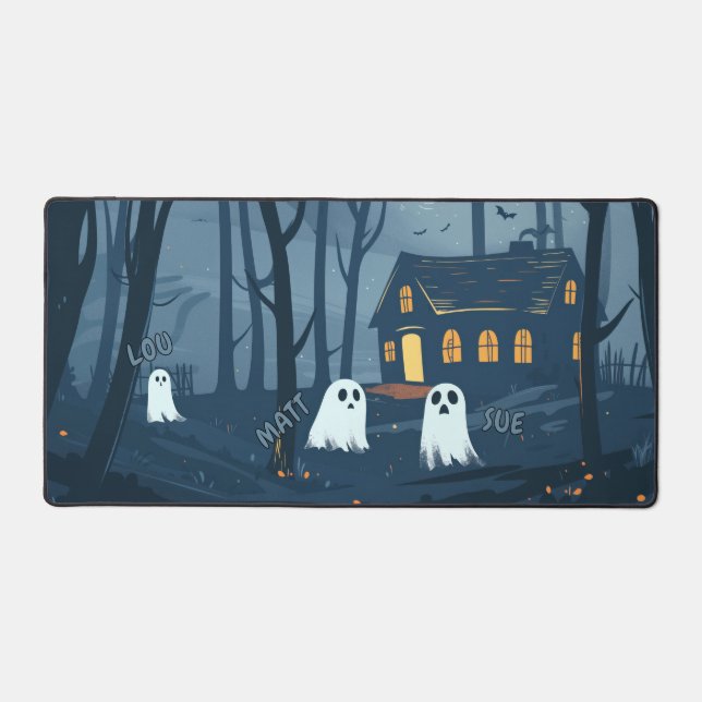 Éffrayant Fantômes d'Halloween errant dans le bois (Recto)