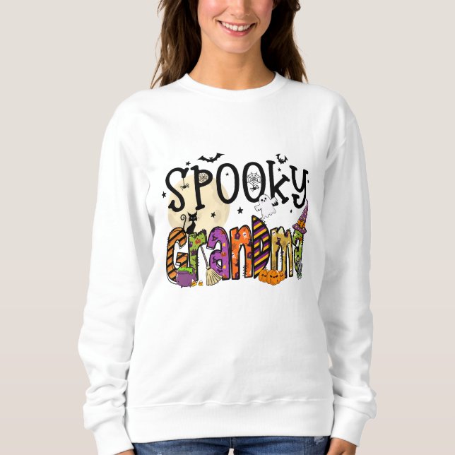 Éffrayant grand-mère sweatshirt Halloween (Devant)