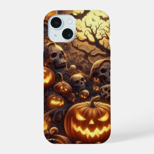 Éffrayant Halloween Arbre chauves-souris crânes fa