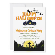 Éffrayant Halloween Costume Party Invitation 1