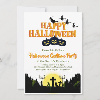 Éffrayant Halloween Costume Party Invitation 1
