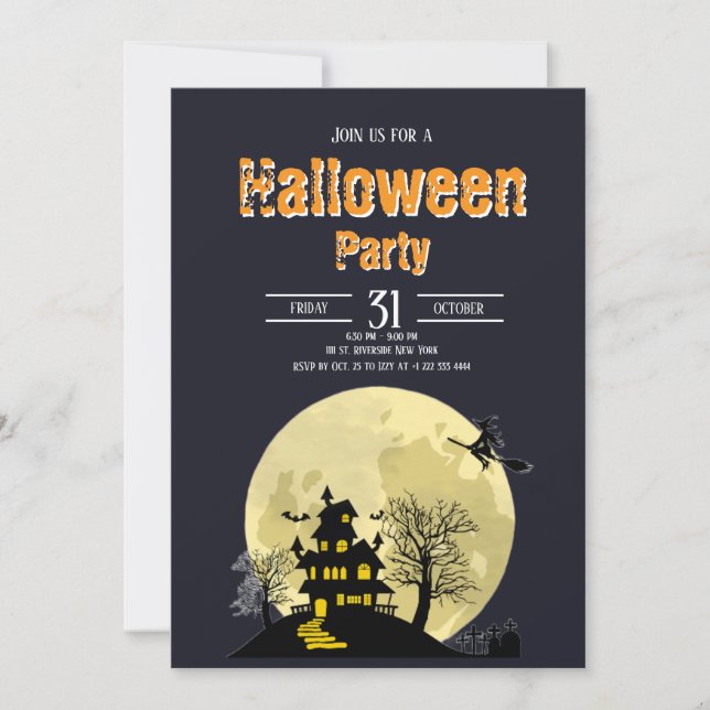 Éffrayant Halloween Costume Party Invitation 3 (Devant)