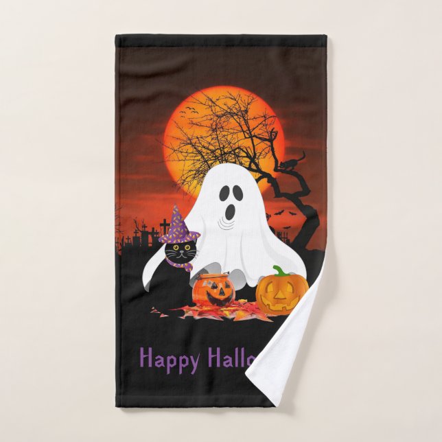 Éffrayant Halloween Fantôme Citrouille serviette d (Serviette à main)