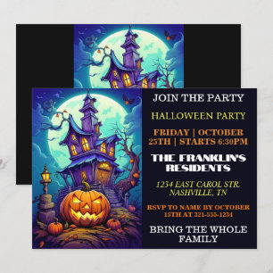 Éffrayant Haunted House Halloween Invitations de l