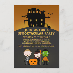 Éffrayant House Kids Halloween Invitation d'annive