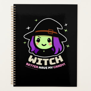 Éffrayant Kawaii Witch Halloween Planificateur