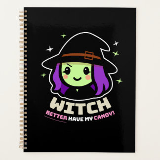 Éffrayant Kawaii Witch Halloween Planificateur