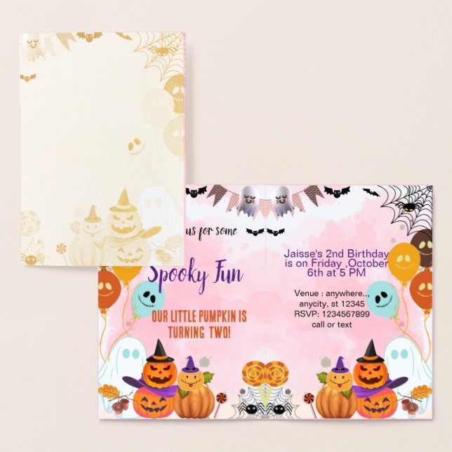 éffrayant plaisir pinkghost halloween modèle invit (Affichage)