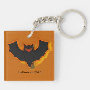 Éffrayant Porte - clé Halloween Bat   Thème orange