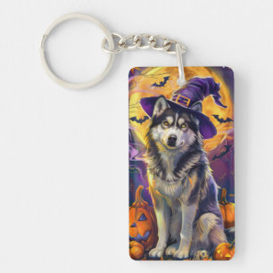 Éffrayant Sibérie Husky Chien Halloween Citrouille