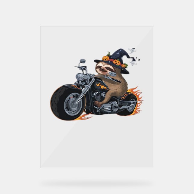 Éffrayant Sloth Motorcycle Ride Halloween Biker Fu (Recto)