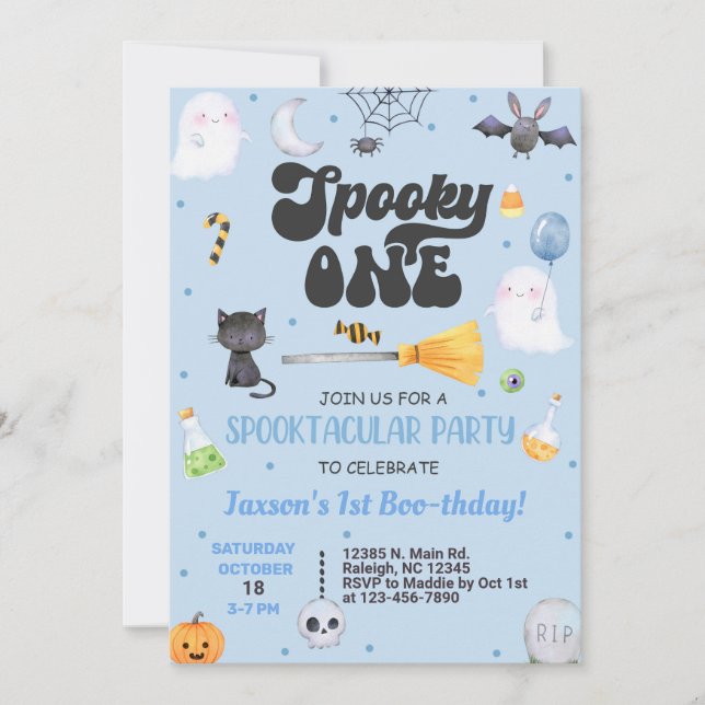 Éffrayant Un enfant d'Halloween invitation de 1er  (Devant)