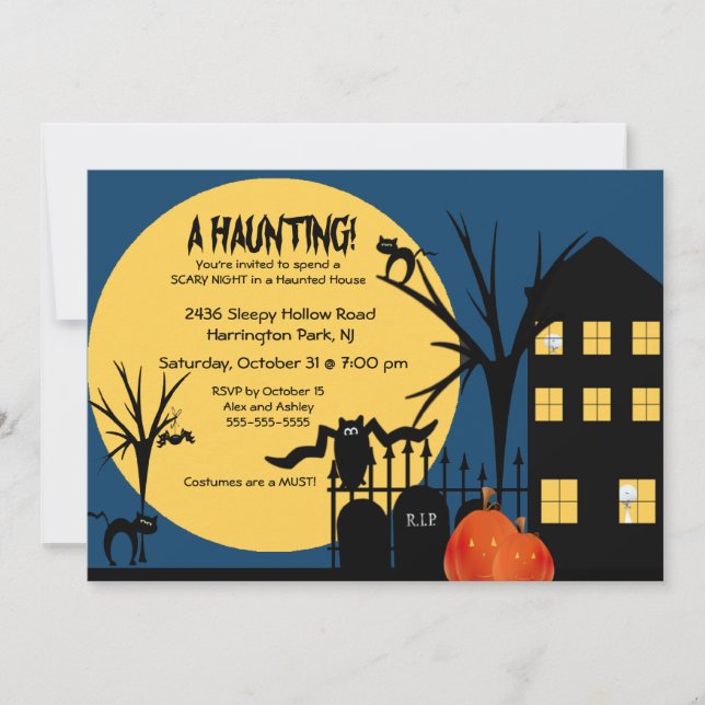 Éffrayant Une Invitation À La Fête D'Halloween (Devant)