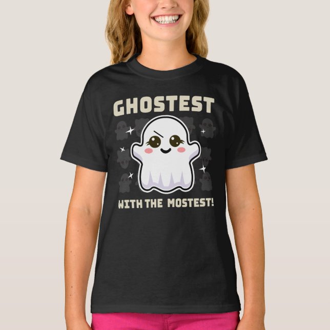 Éffrayante Kawaii Ghost T-shirt fille d'Halloween (Devant)