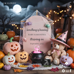 Éffrayante mignonne fille Halloween Faire-part de 