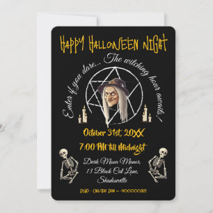🧙 ‍ ♀️ Éffrayante sorcière Halloween Invitation �