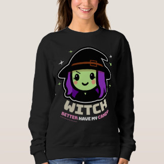 Éffrayante sorcière Kawaii Halloween Sweatshirt