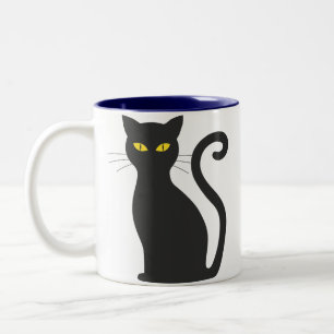 Éffrayante tasse de café de chat noir