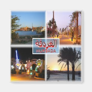 EG Egypt - Hurghada by Night - Red Sea - El Gun Magnet
