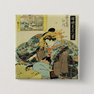 Egawa from the Maruebiya House 2 Inch Square Button