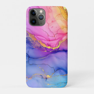 Egegant Rainbow Watercolor Abstract Marble iPhone 11 Pro Case