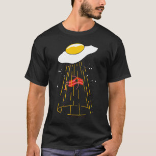 Egg Abducting Bacon Ufo  Alien Breakfast Food T-Shirt