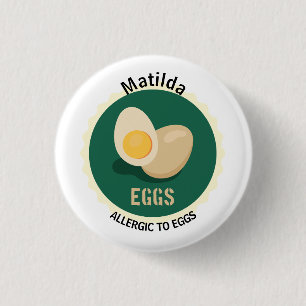 Egg Allergy Alert Editable Name 1 Inch Round Button