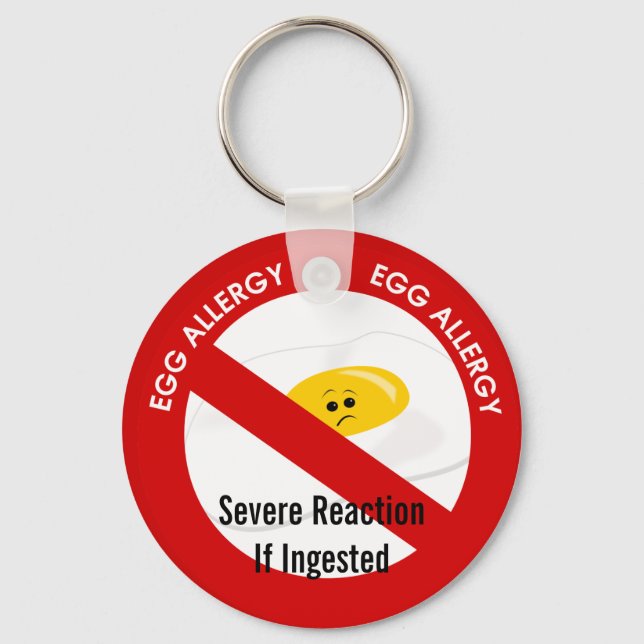 Egg Allergy Alert Keychain (Front)