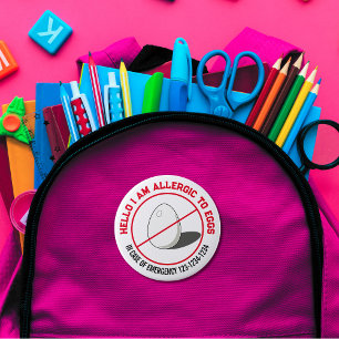 Egg Allergy Badge  4 Inch Round Button