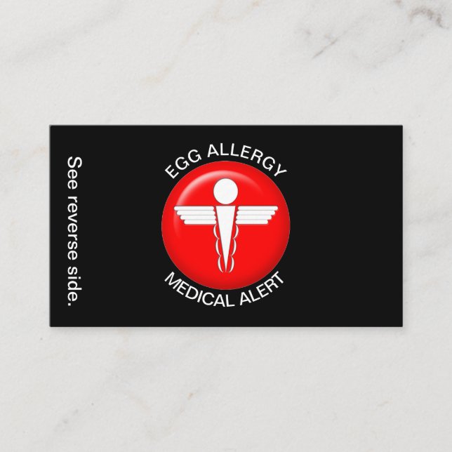 Egg Allergy Medical Alert Card (Front)