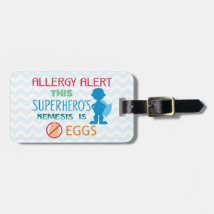 Egg Allergy Superhero Alert Tag for Medical Kit