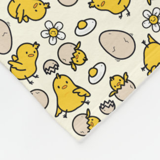 Egg and Chick Fleece Blanket