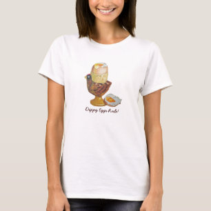 Egg and chicken egg cup with dippy yoke fun slogan T-Shirt