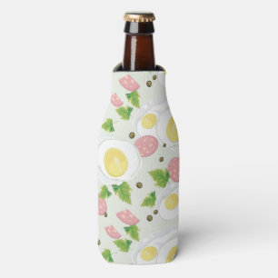 Egg and Sausage Pattern Bottle Cooler