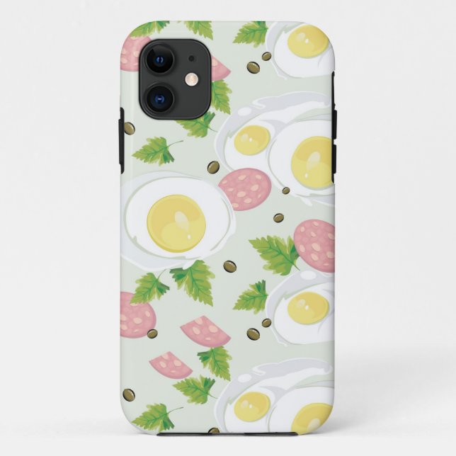 Egg and Sausage Pattern Case-Mate iPhone Case (Back)