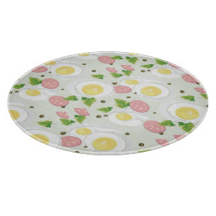 Egg and Sausage Pattern Cutting Board