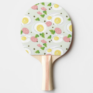Egg and Sausage Pattern Ping Pong Paddle