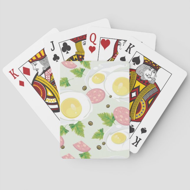 Egg and Sausage Pattern Playing Cards (Back)