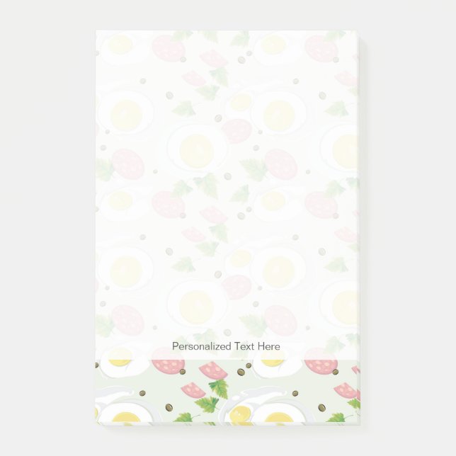 Egg and Sausage Pattern Post-it Notes (Front)