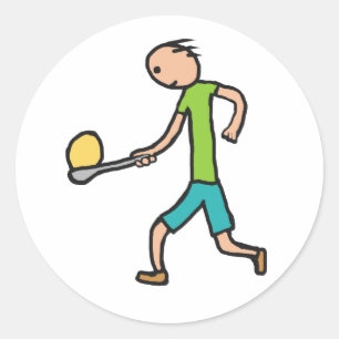 Egg And Spoon Race Classic Round Sticker