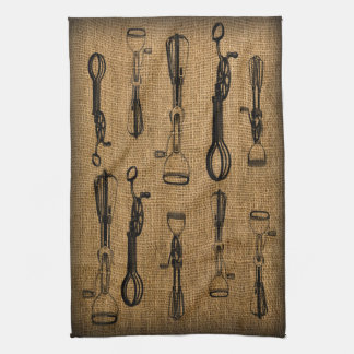Egg Beaters Burlap Kitchen Towel
